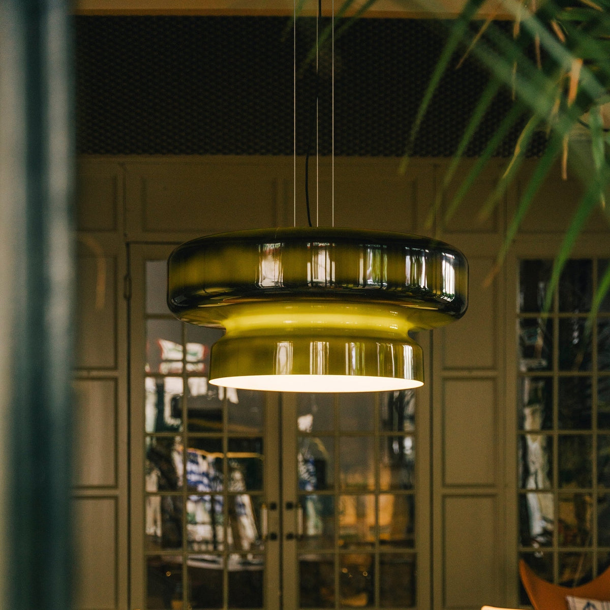 Modern Pendant Lamp with Tiered Glass Shade