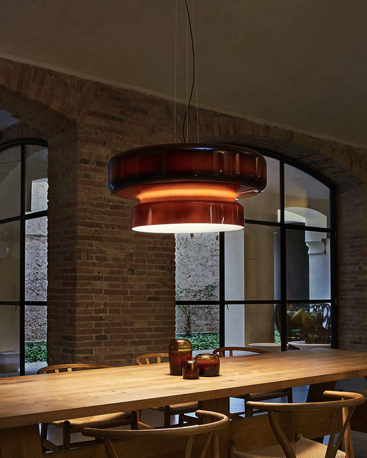 Modern Pendant Lamp with Tiered Glass Shade
