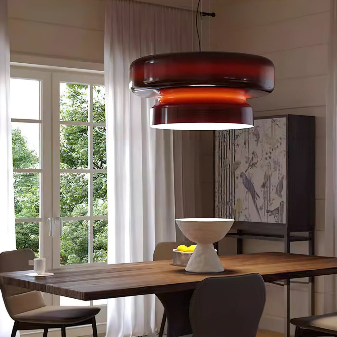 Modern Pendant Lamp with Tiered Glass Shade