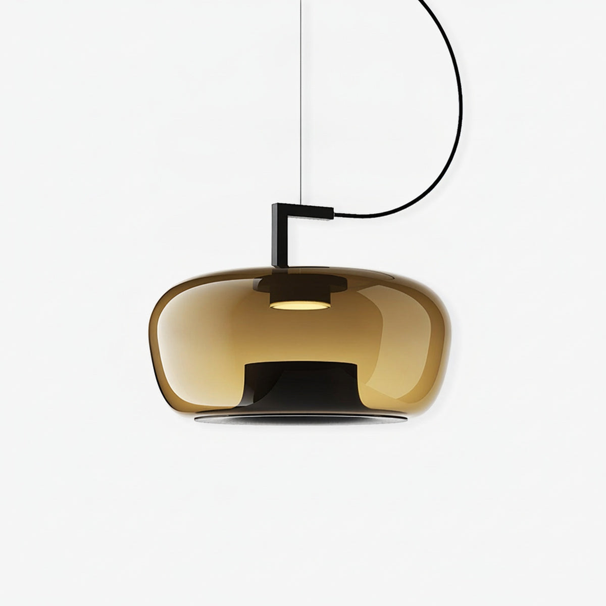 Modern Pendant Lamp with Tinted Glass Shade and Integrated LED