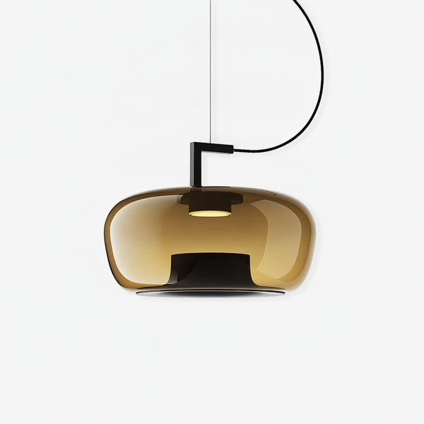 Modern Pendant Lamp with Tinted Glass Shade and Integrated LED