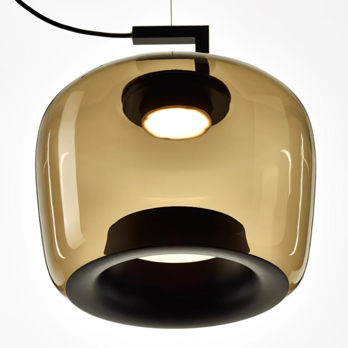 Modern Pendant Lamp with Tinted Glass Shade and Integrated LED