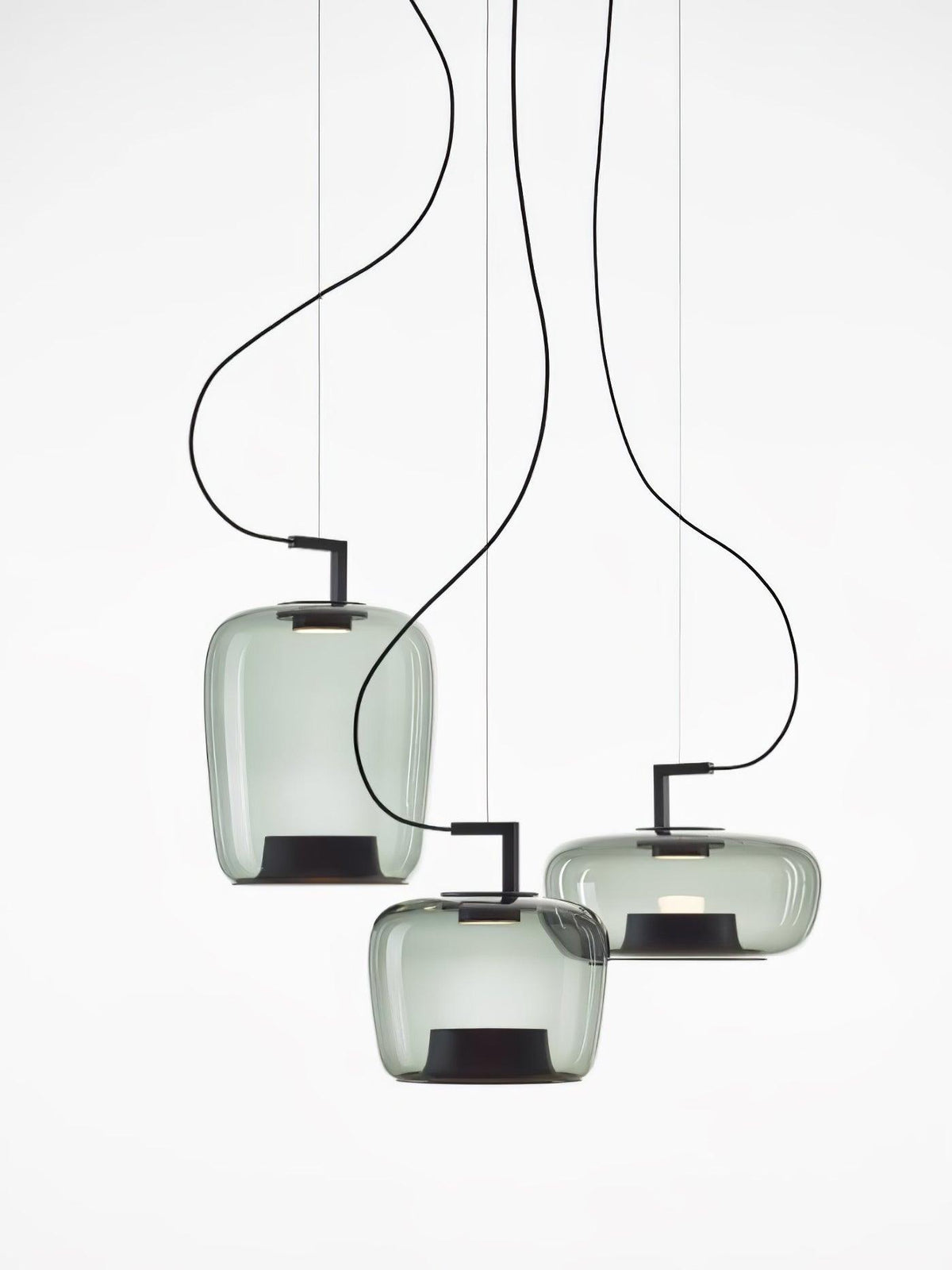 Modern Pendant Lamp with Tinted Glass Shade and Integrated LED