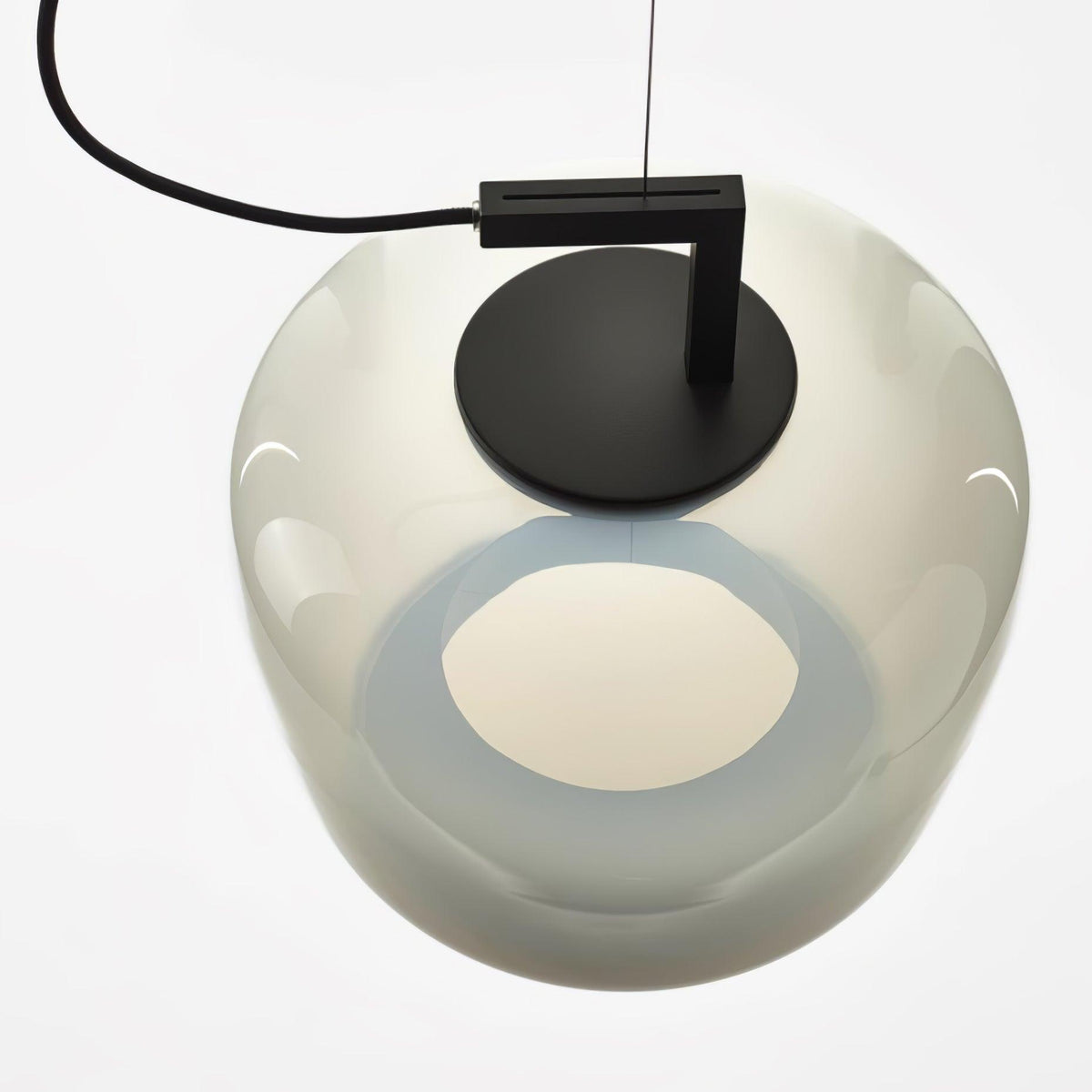 Modern Pendant Lamp with Tinted Glass Shade and Integrated LED