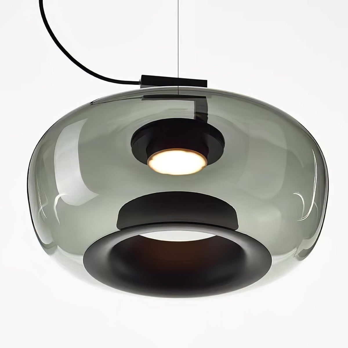 Modern Pendant Lamp with Tinted Glass Shade and Integrated LED