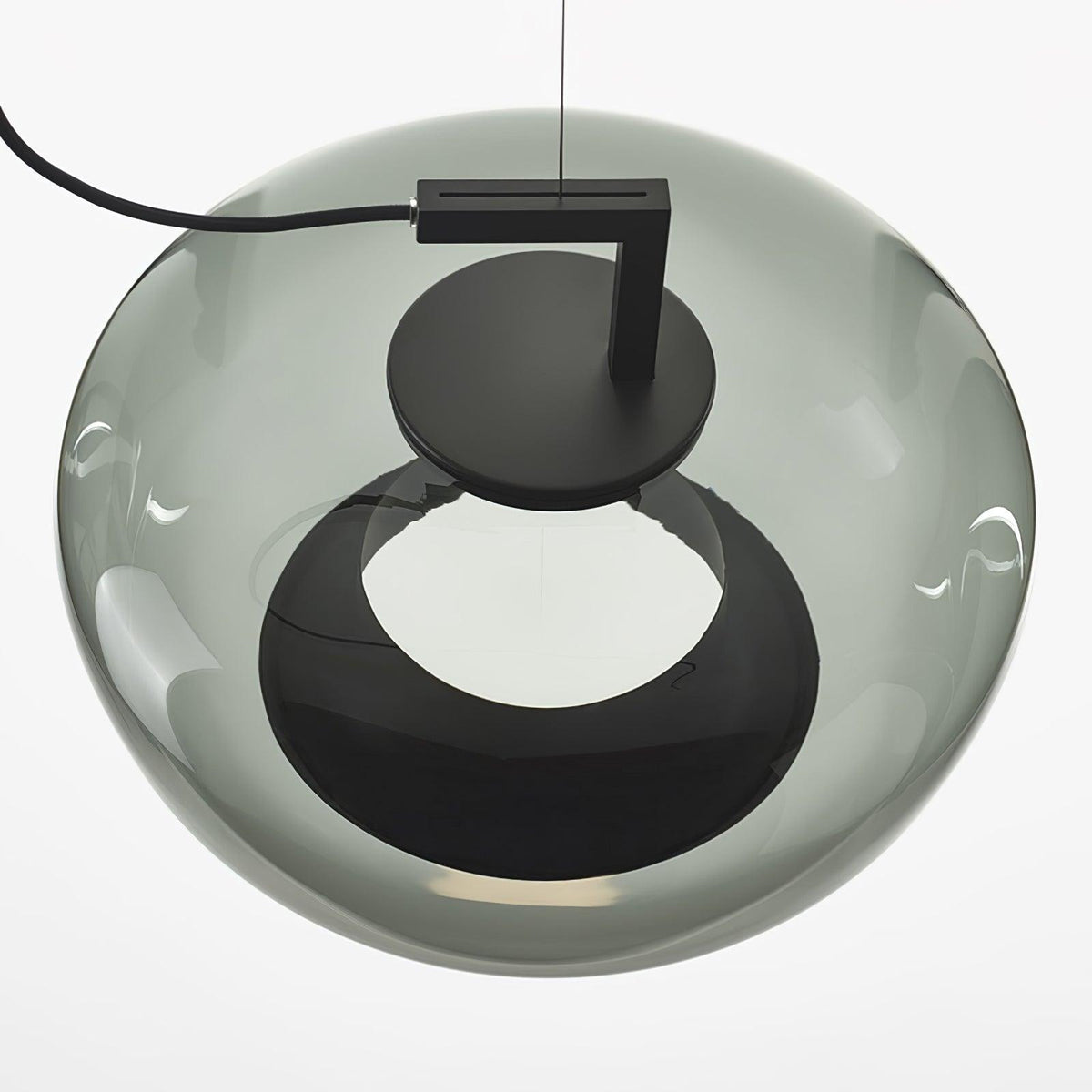 Modern Pendant Lamp with Tinted Glass Shade and Integrated LED