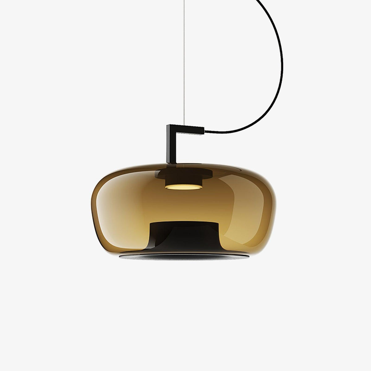 Modern Pendant Lamp with Tinted Glass Shade and Integrated LED