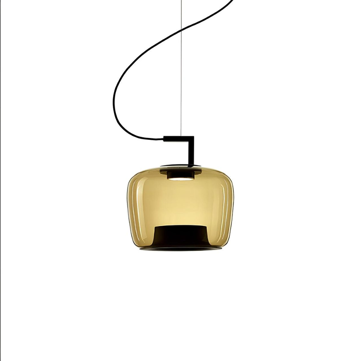 Modern Pendant Lamp with Tinted Glass Shade and Integrated LED