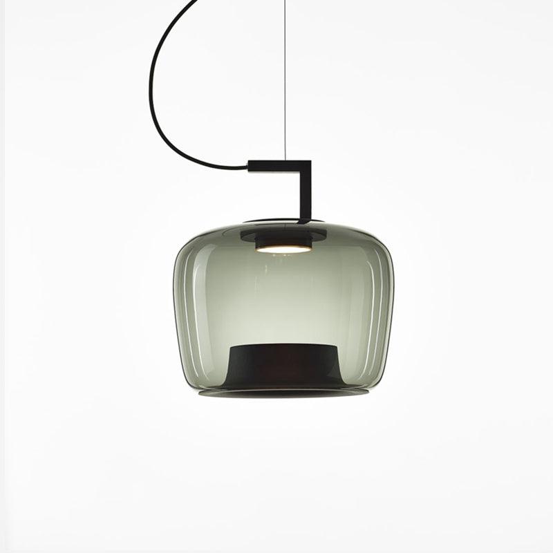 Modern Pendant Lamp with Tinted Glass Shade and Integrated LED