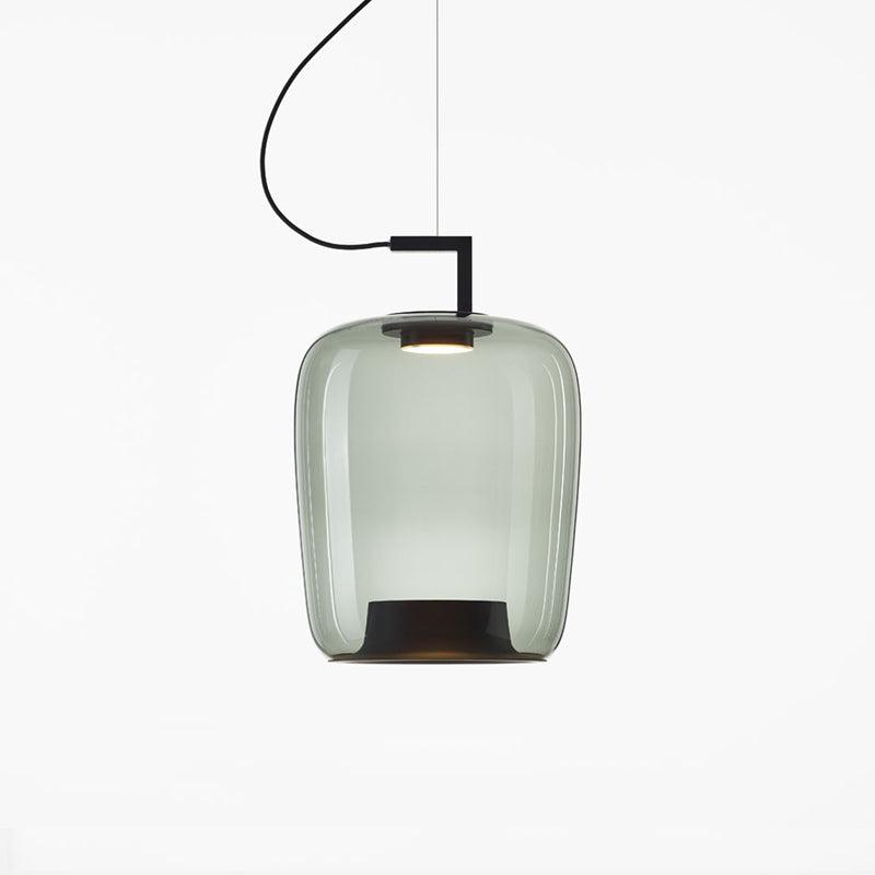 Modern Pendant Lamp with Tinted Glass Shade and Integrated LED