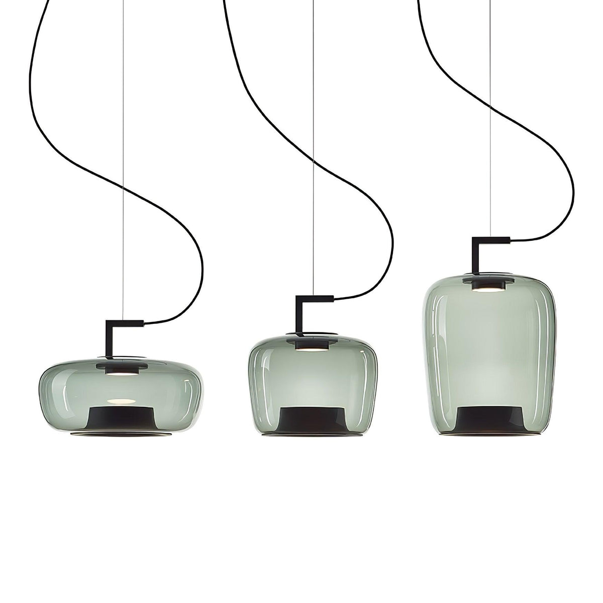 Modern Pendant Lamp with Tinted Glass Shade and Integrated LED