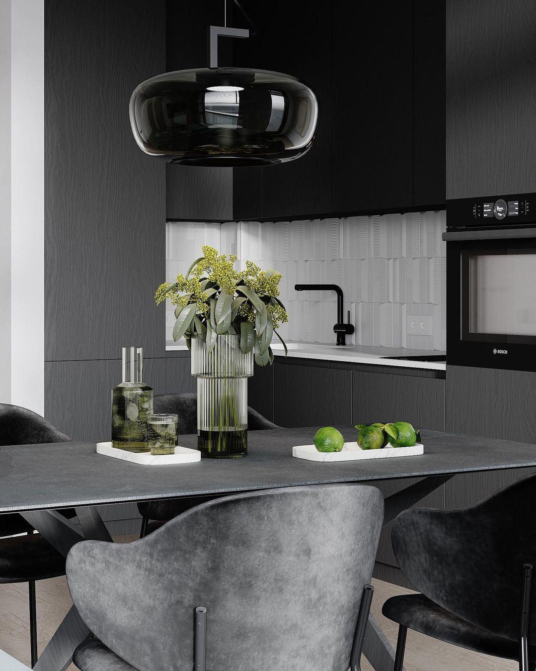 Modern Pendant Lamp with Tinted Glass Shade and Integrated LED