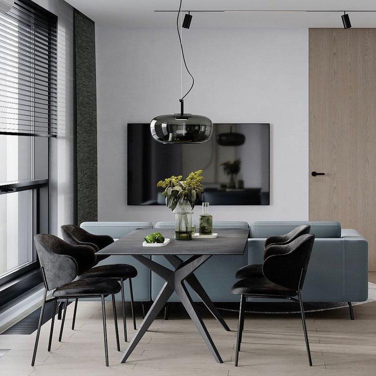 Modern Pendant Lamp with Tinted Glass Shade and Integrated LED
