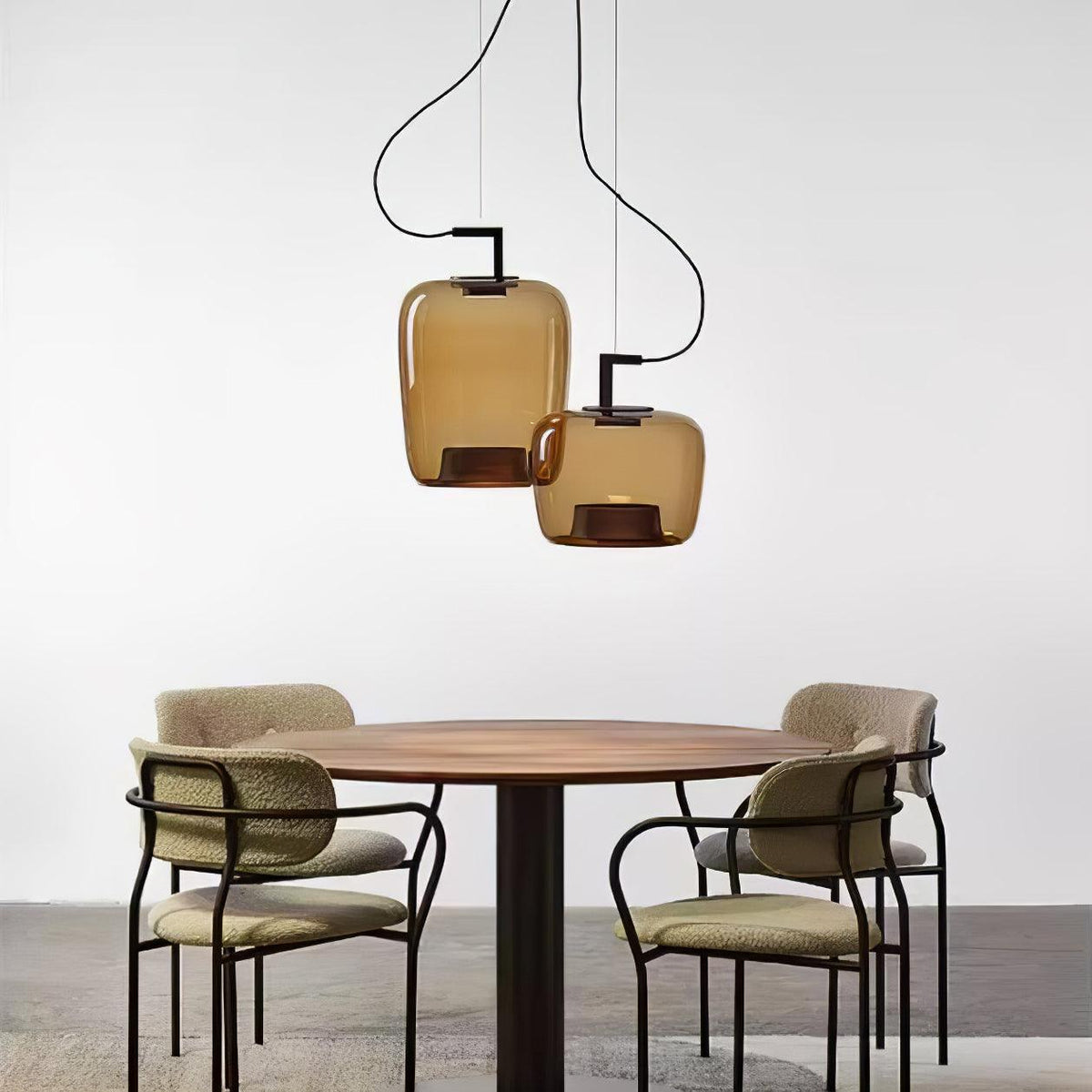 Modern Pendant Lamp with Tinted Glass Shade and Integrated LED