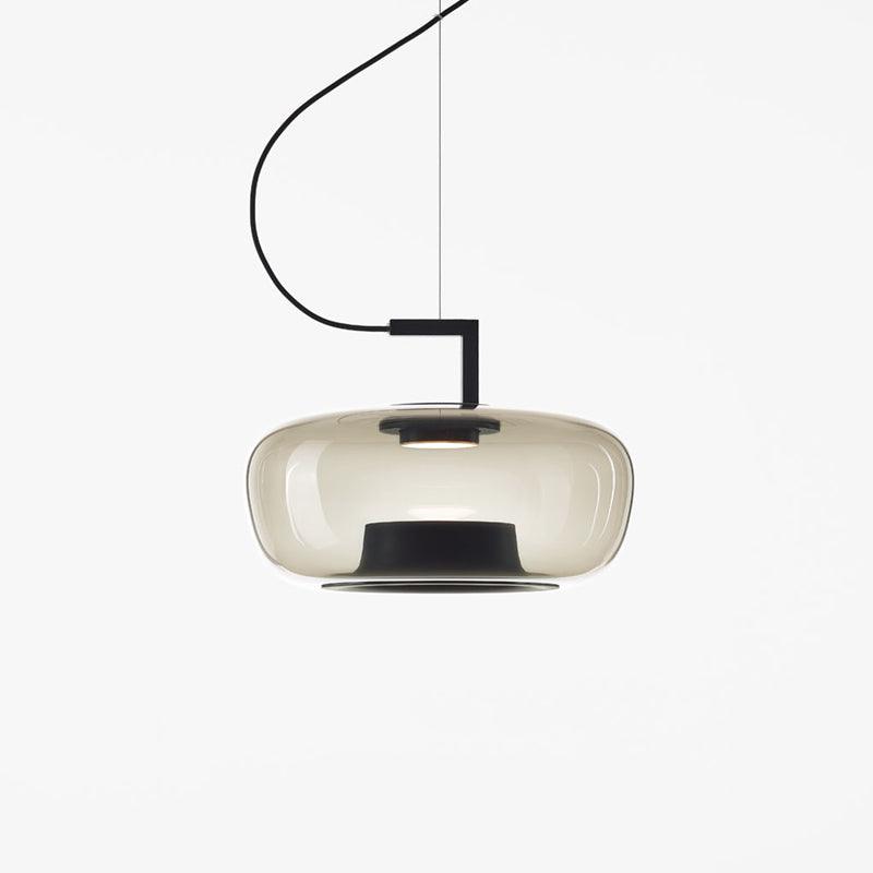 Modern Pendant Lamp with Tinted Glass Shade and Integrated LED