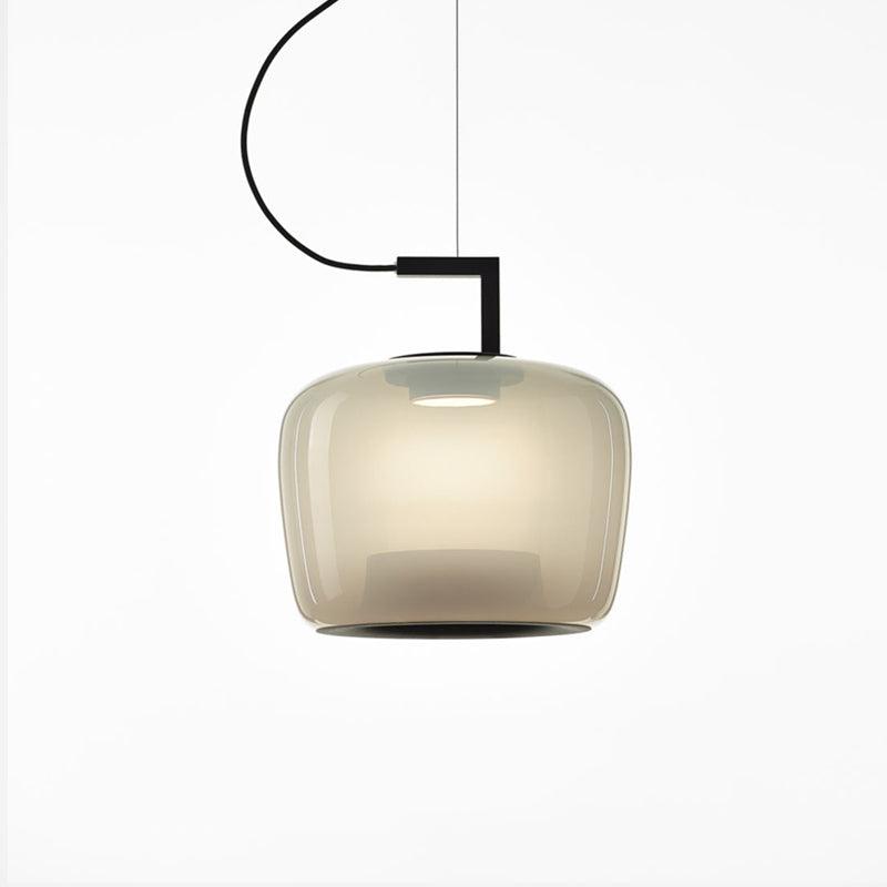 Modern Pendant Lamp with Tinted Glass Shade and Integrated LED