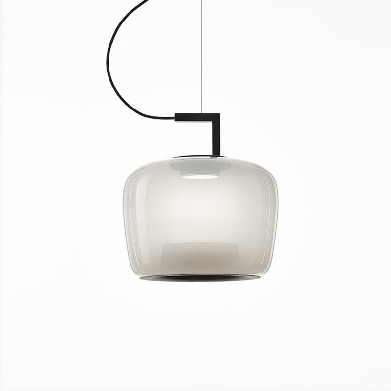 Modern Pendant Lamp with Tinted Glass Shade and Integrated LED