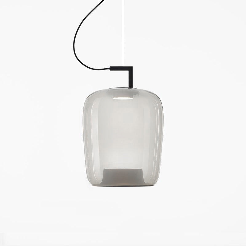 Modern Pendant Lamp with Tinted Glass Shade and Integrated LED