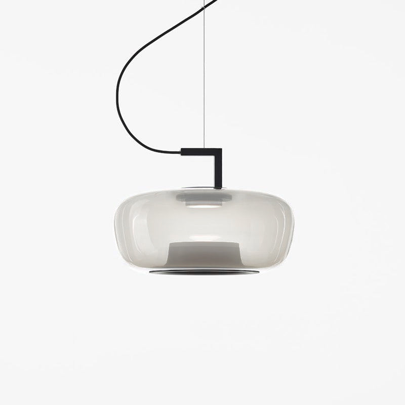 Modern Pendant Lamp with Tinted Glass Shade and Integrated LED