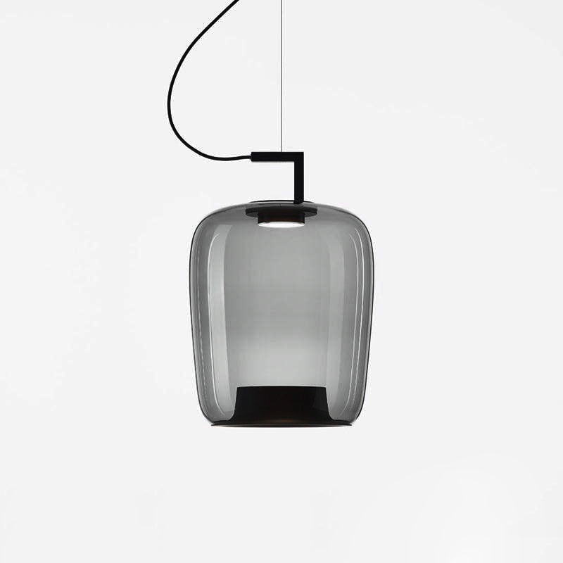 Modern Pendant Lamp with Tinted Glass Shade and Integrated LED