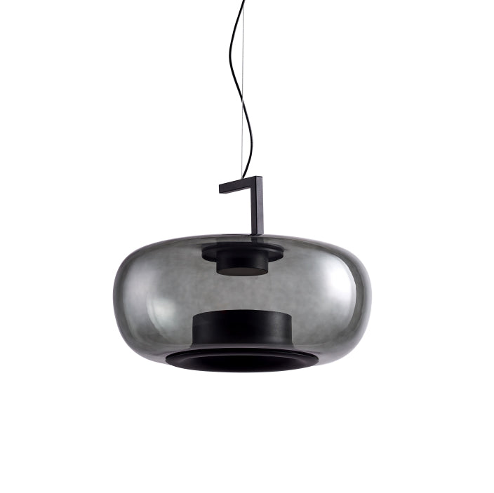 Modern Pendant Lamp with Tinted Glass Shade and Integrated LED