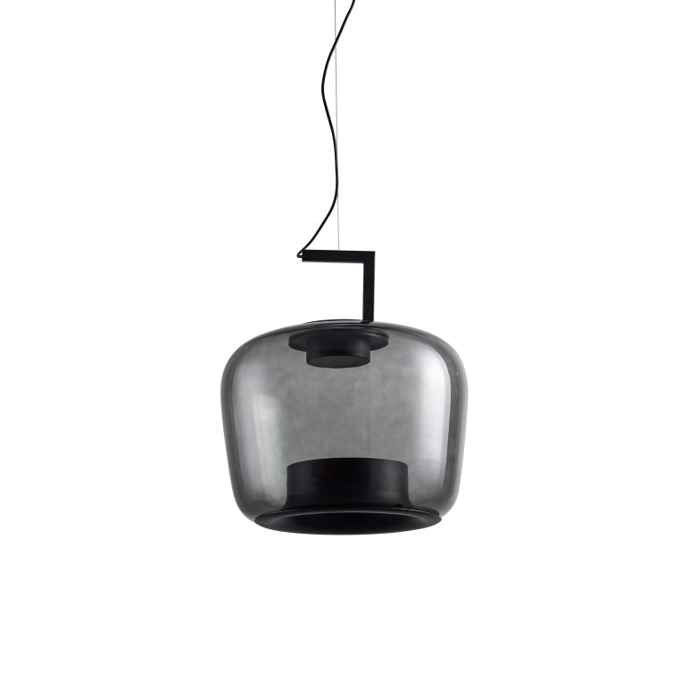 Modern Pendant Lamp with Tinted Glass Shade and Integrated LED