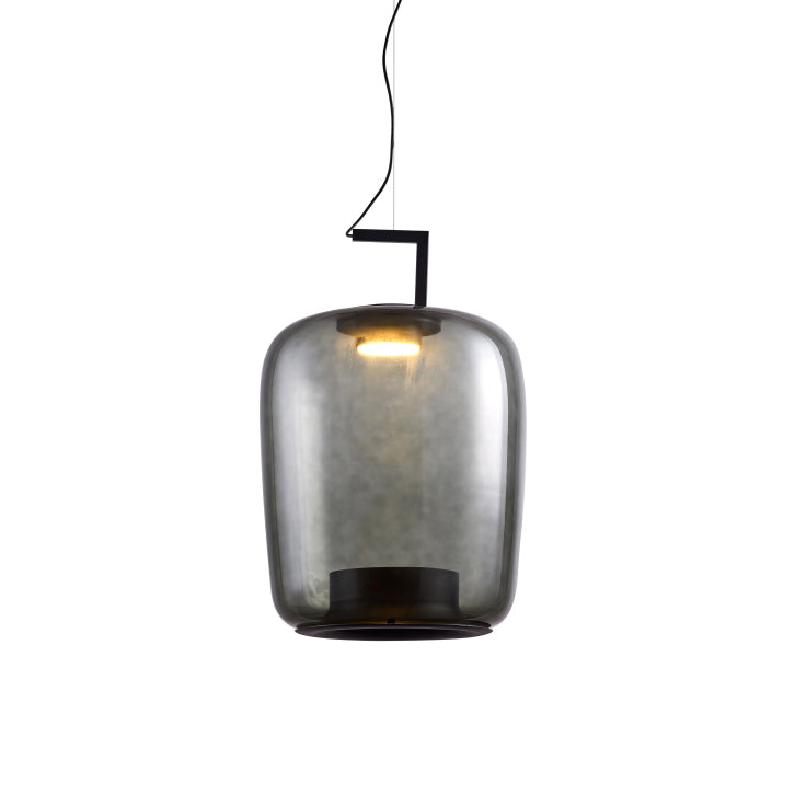 Modern Pendant Lamp with Tinted Glass Shade and Integrated LED