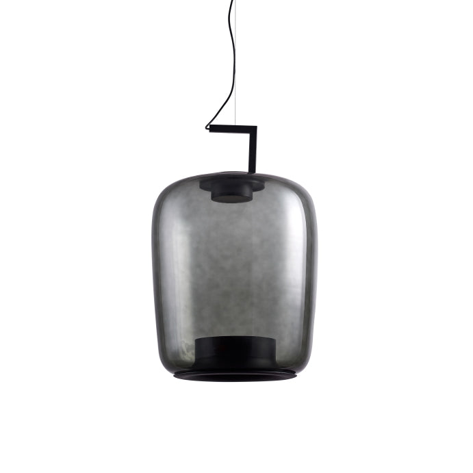 Modern Pendant Lamp with Tinted Glass Shade and Integrated LED