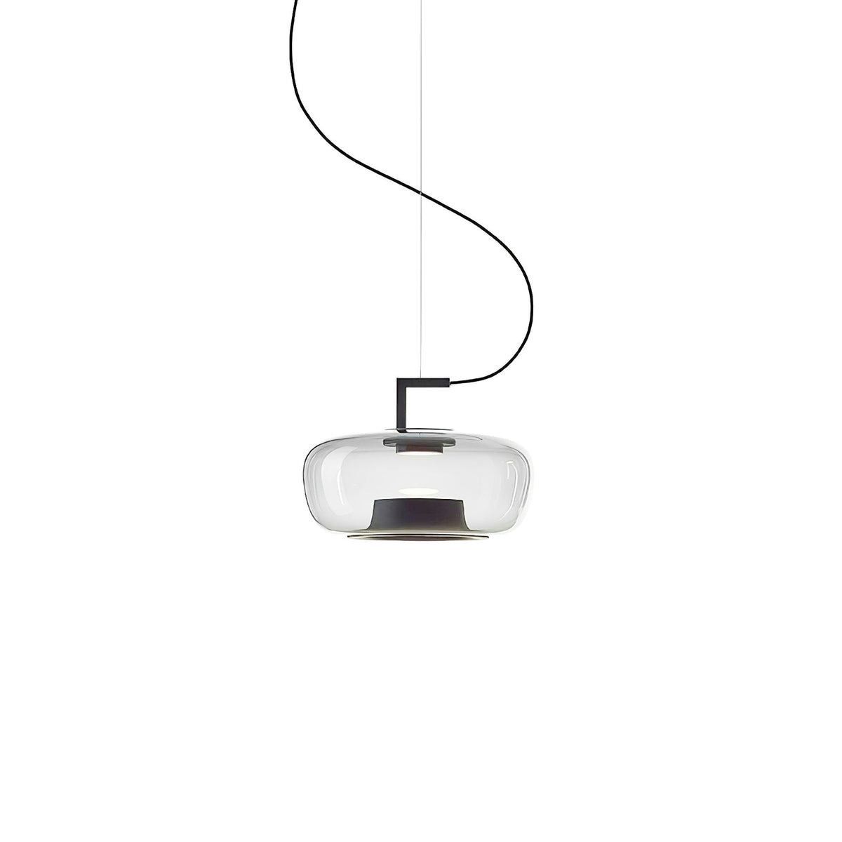 Modern Pendant Lamp with Tinted Glass Shade and Integrated LED