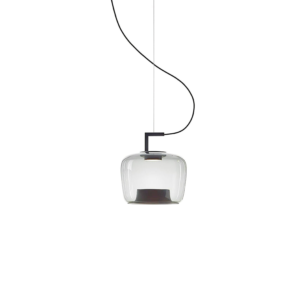 Modern Pendant Lamp with Tinted Glass Shade and Integrated LED
