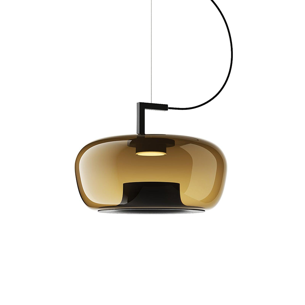 Modern Pendant Lamp with Tinted Glass Shade and Integrated LED