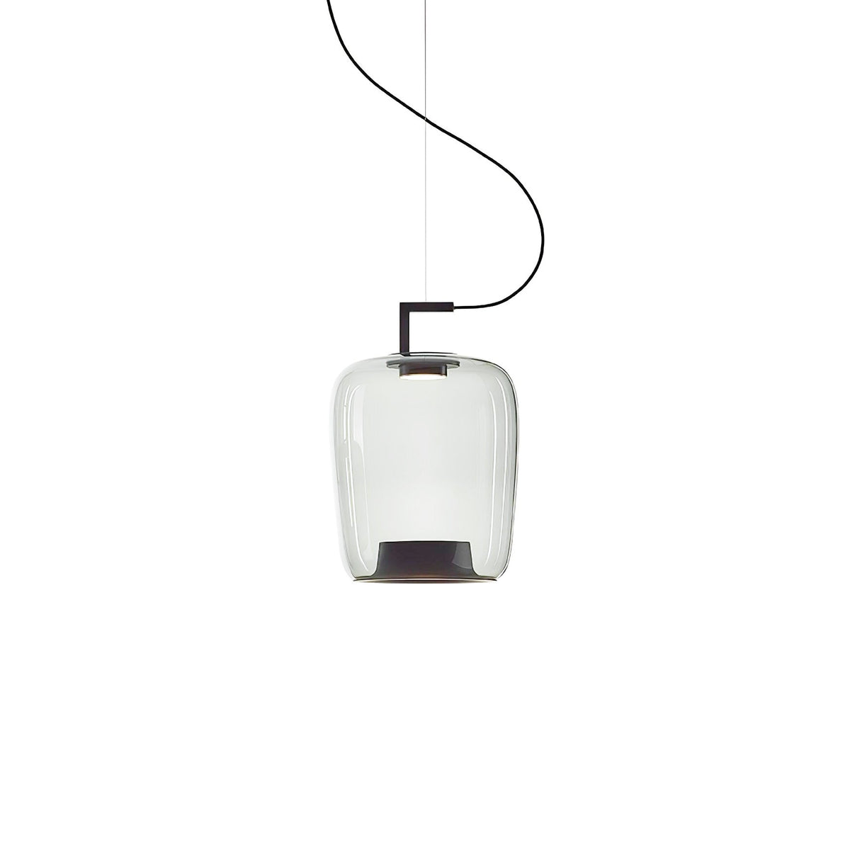 Modern Pendant Lamp with Tinted Glass Shade and Integrated LED