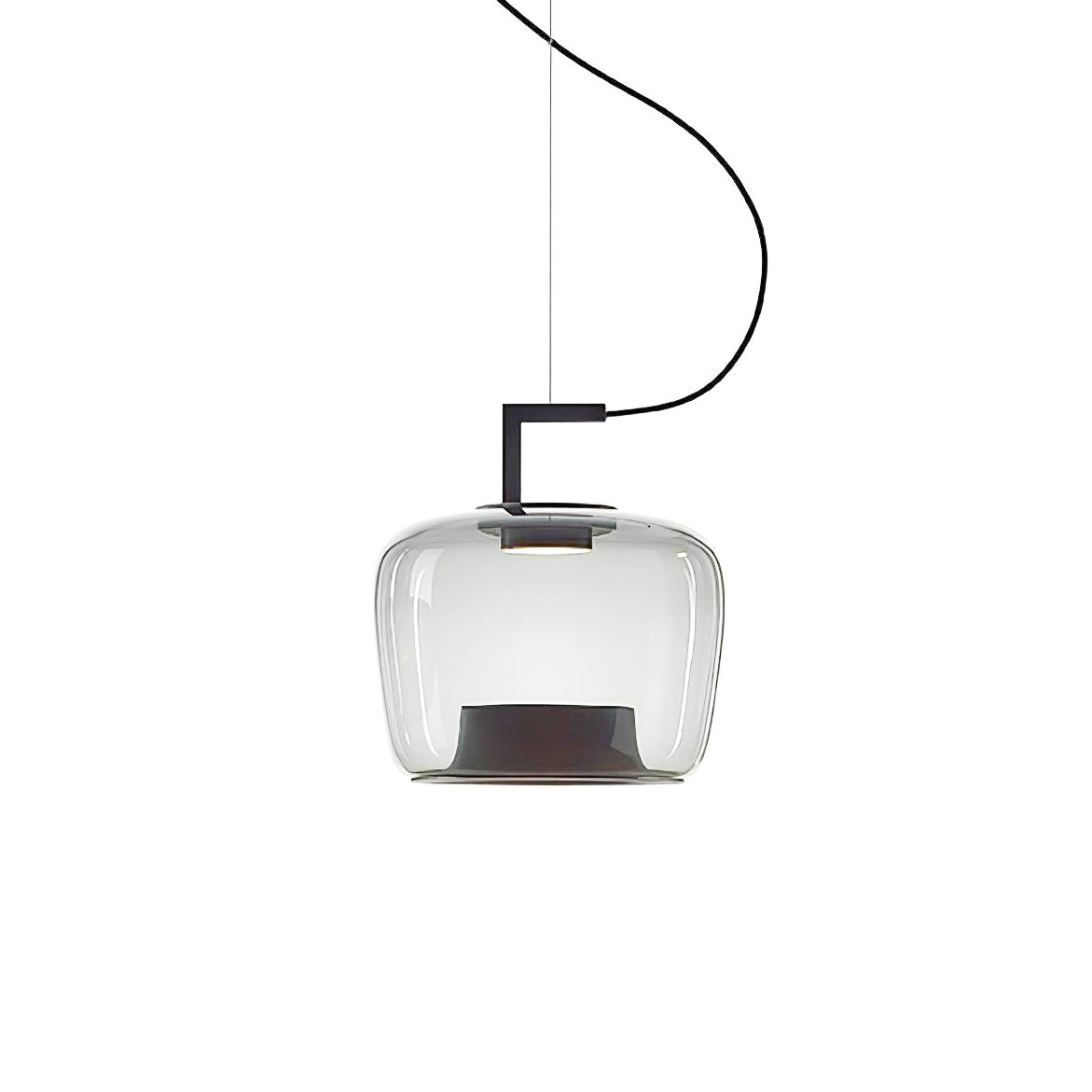 Modern Pendant Lamp with Tinted Glass Shade and Integrated LED