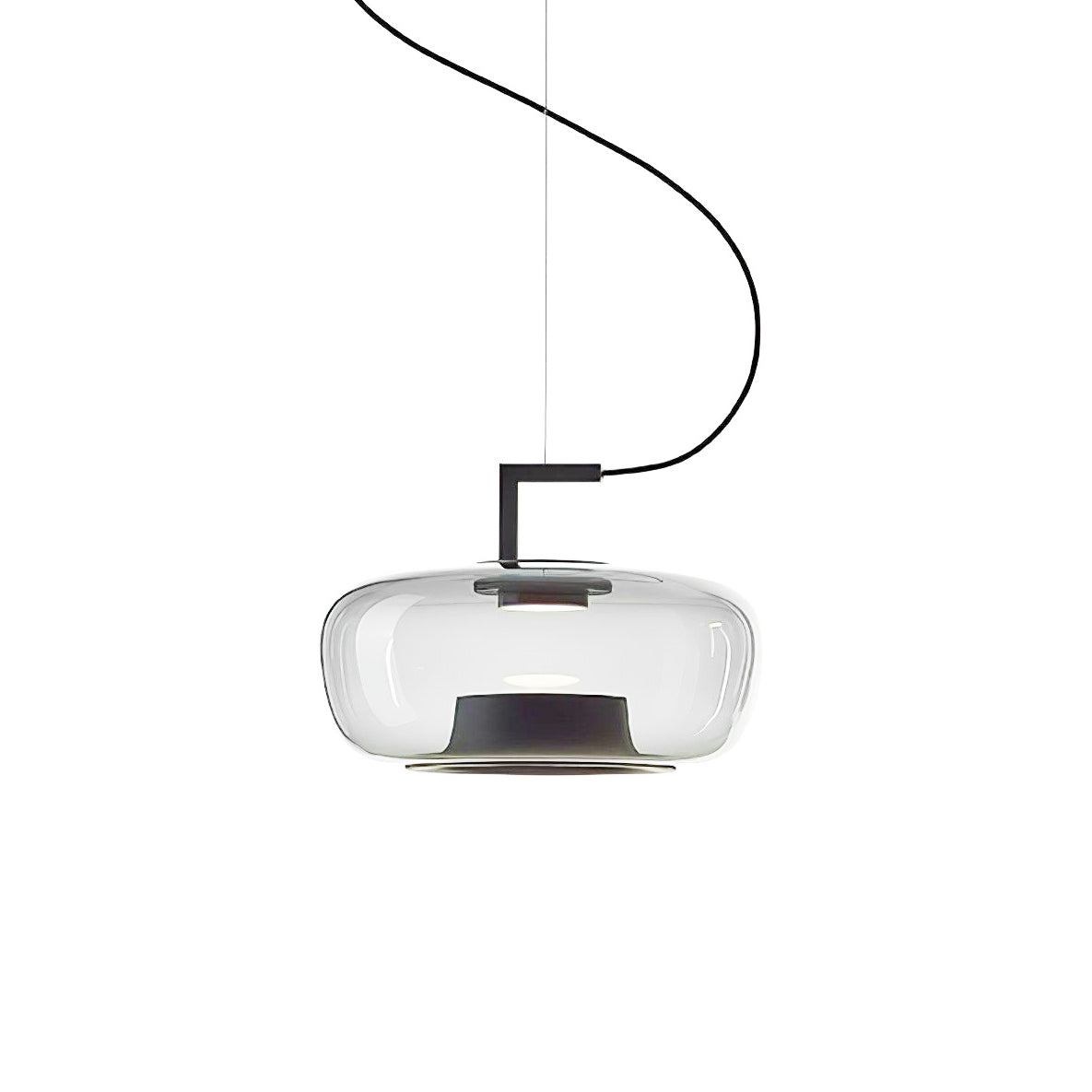 Modern Pendant Lamp with Tinted Glass Shade and Integrated LED