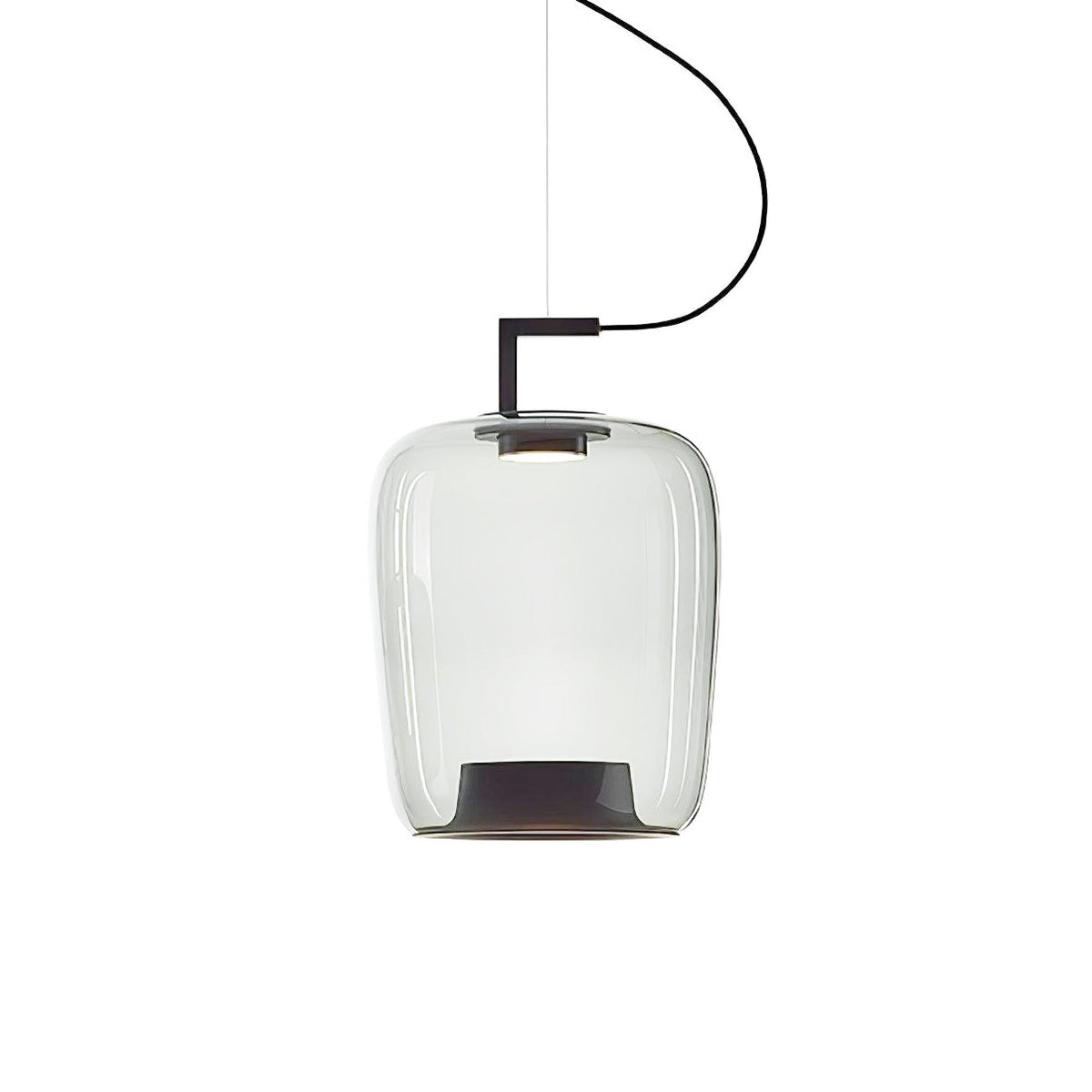 Modern Pendant Lamp with Tinted Glass Shade and Integrated LED