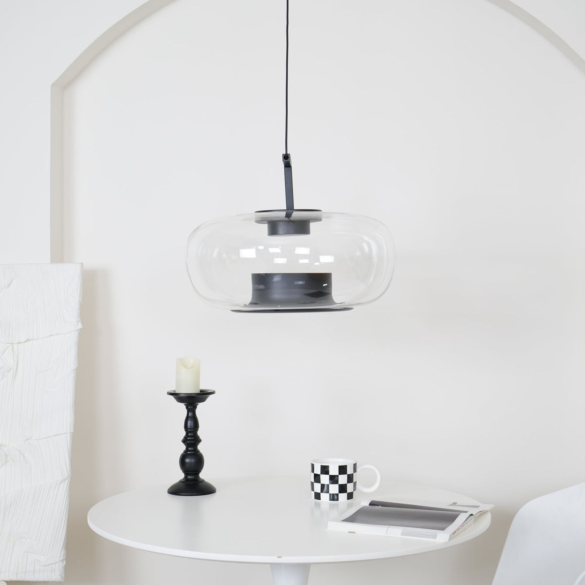 Modern Pendant Lamp with Tinted Glass Shade and Integrated LED