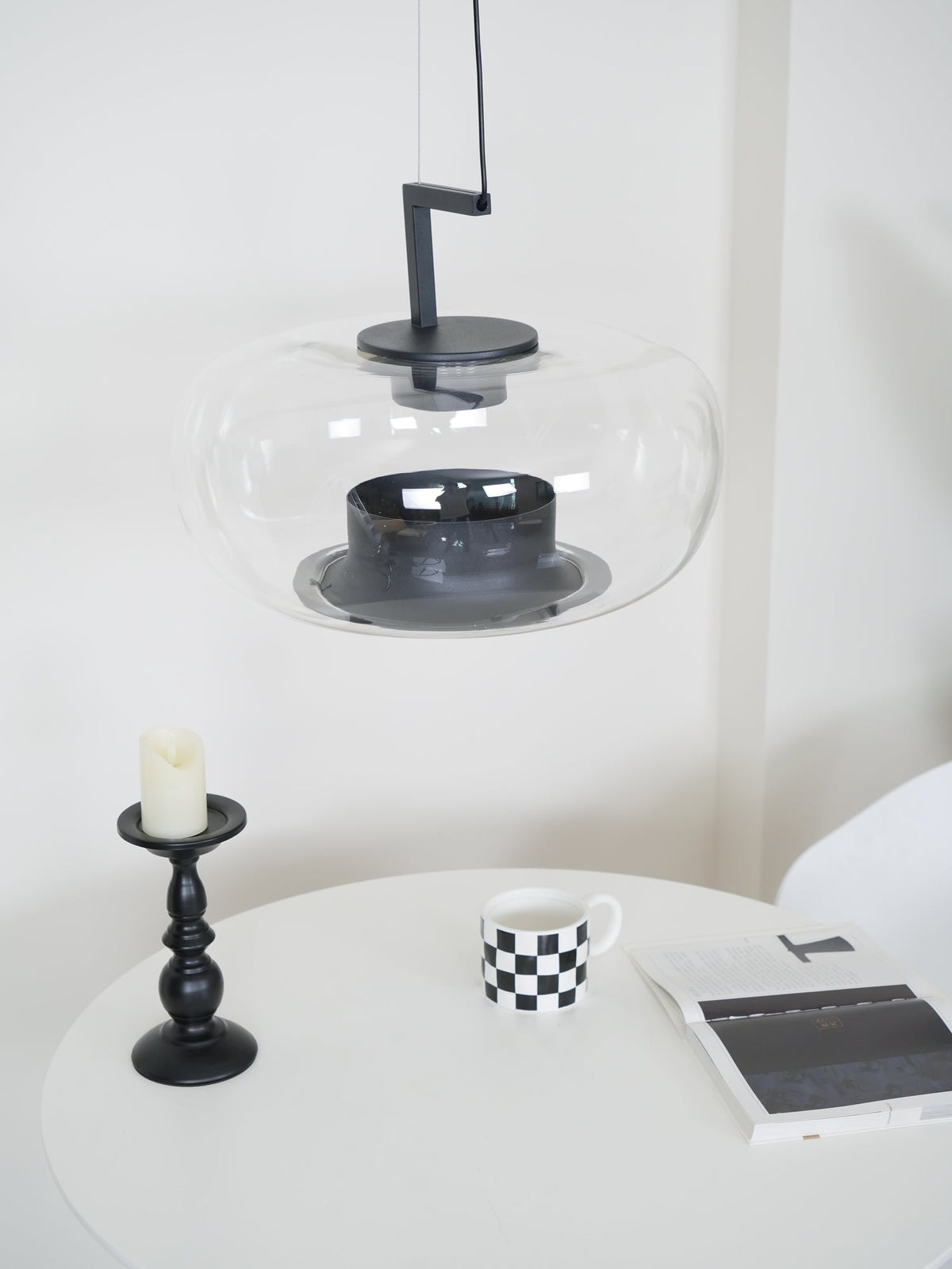 Modern Pendant Lamp with Tinted Glass Shade and Integrated LED