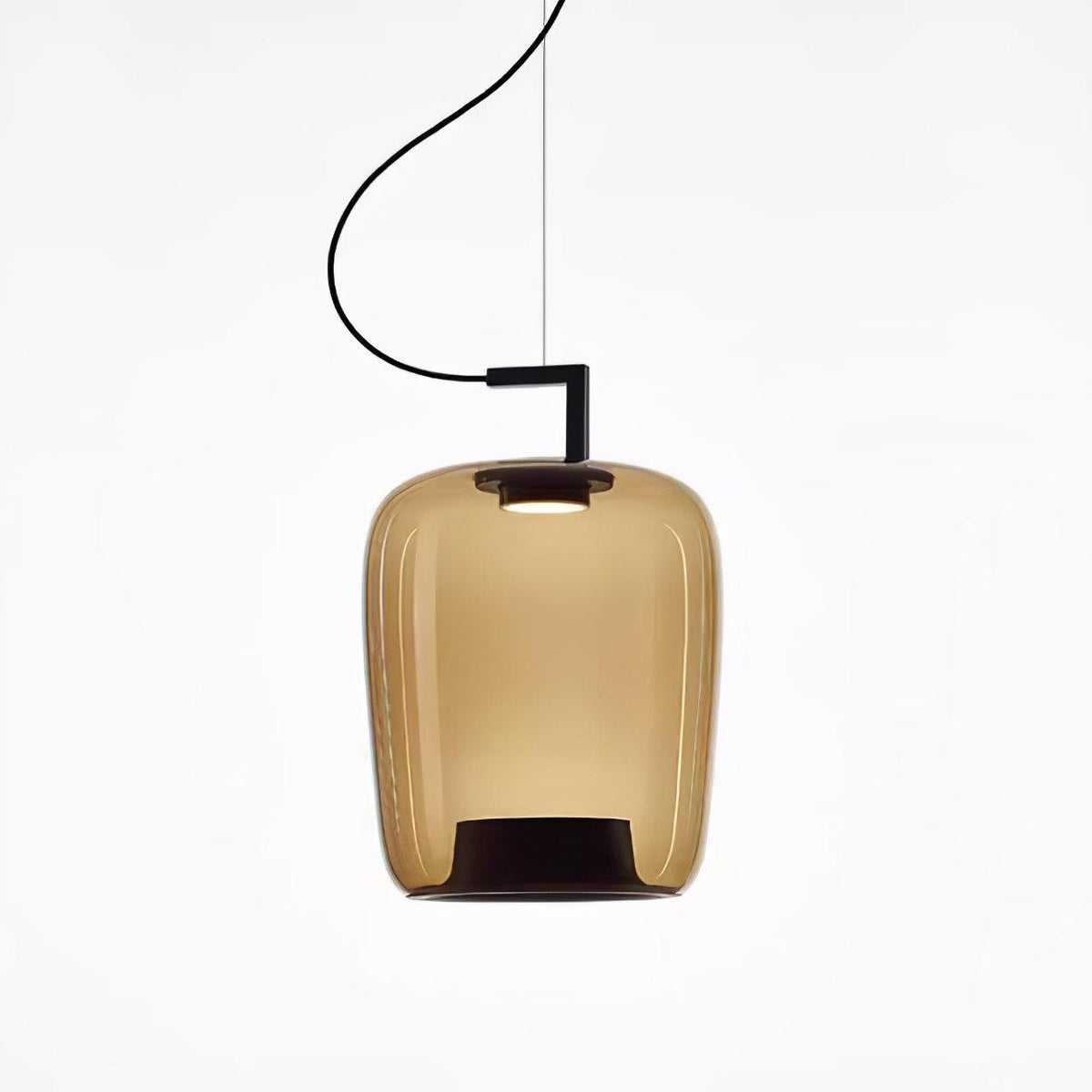 Modern Pendant Lamp with Tinted Glass Shade and Integrated LED