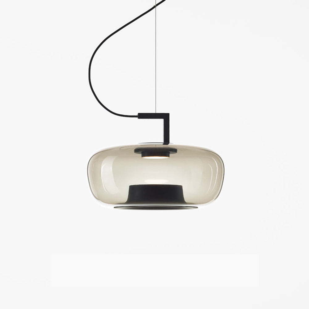 Modern Pendant Lamp with Tinted Glass Shade and Integrated LED