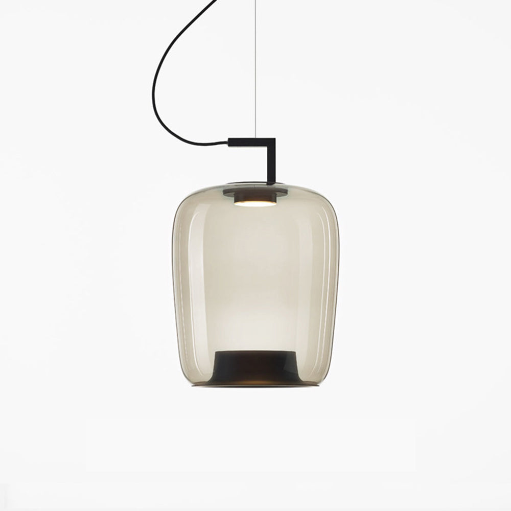 Modern Pendant Lamp with Tinted Glass Shade and Integrated LED