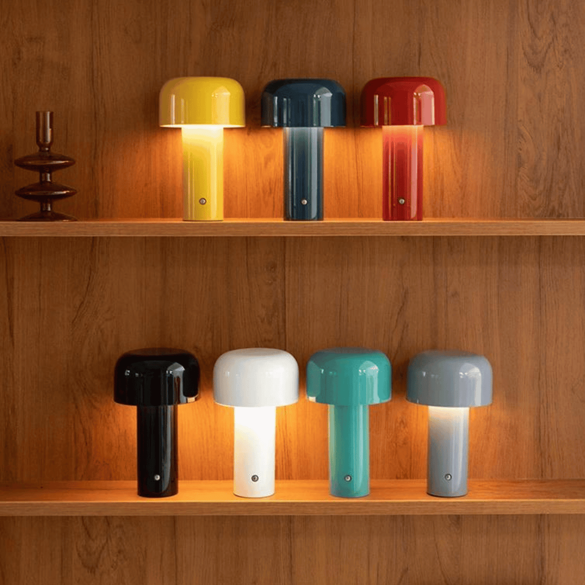 Modern Rechargeable Table Lamp with Dome Metal Shade and Integrated LED