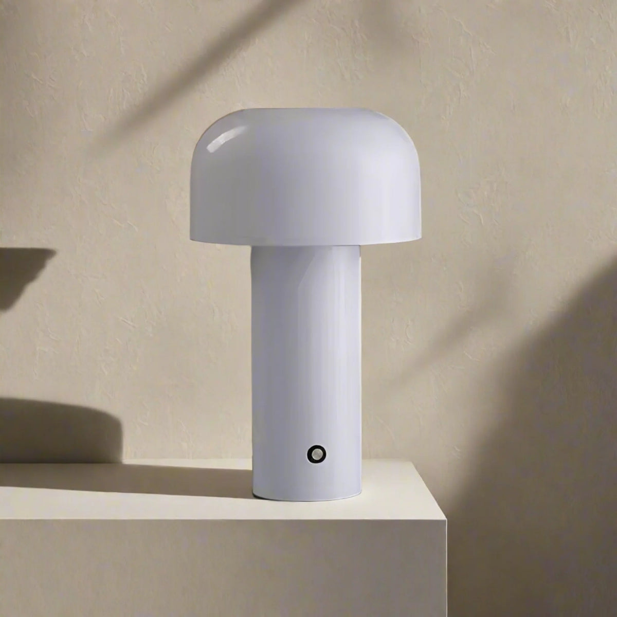Modern Rechargeable Table Lamp with Dome Metal Shade and Integrated LED