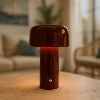 Modern Rechargeable Table Lamp with Dome Metal Shade and Integrated LED