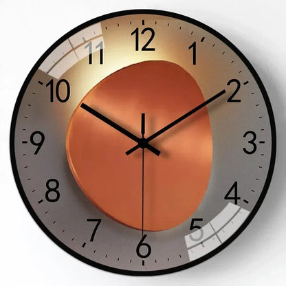 Modern Round Wall Clock with Silent Quartz Movement and Decorative Dial Design