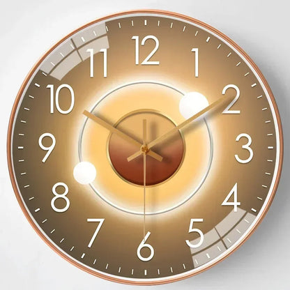 Modern Round Wall Clock with Silent Quartz Movement and Decorative Dial Design