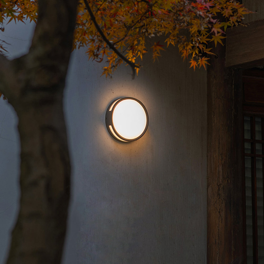 Modern Round Waterproof Outdoor Wall Lamp with Acrylic Shade
