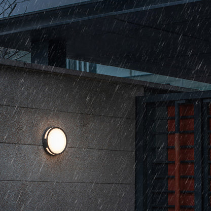 Modern Round Waterproof Outdoor Wall Lamp with Acrylic Shade