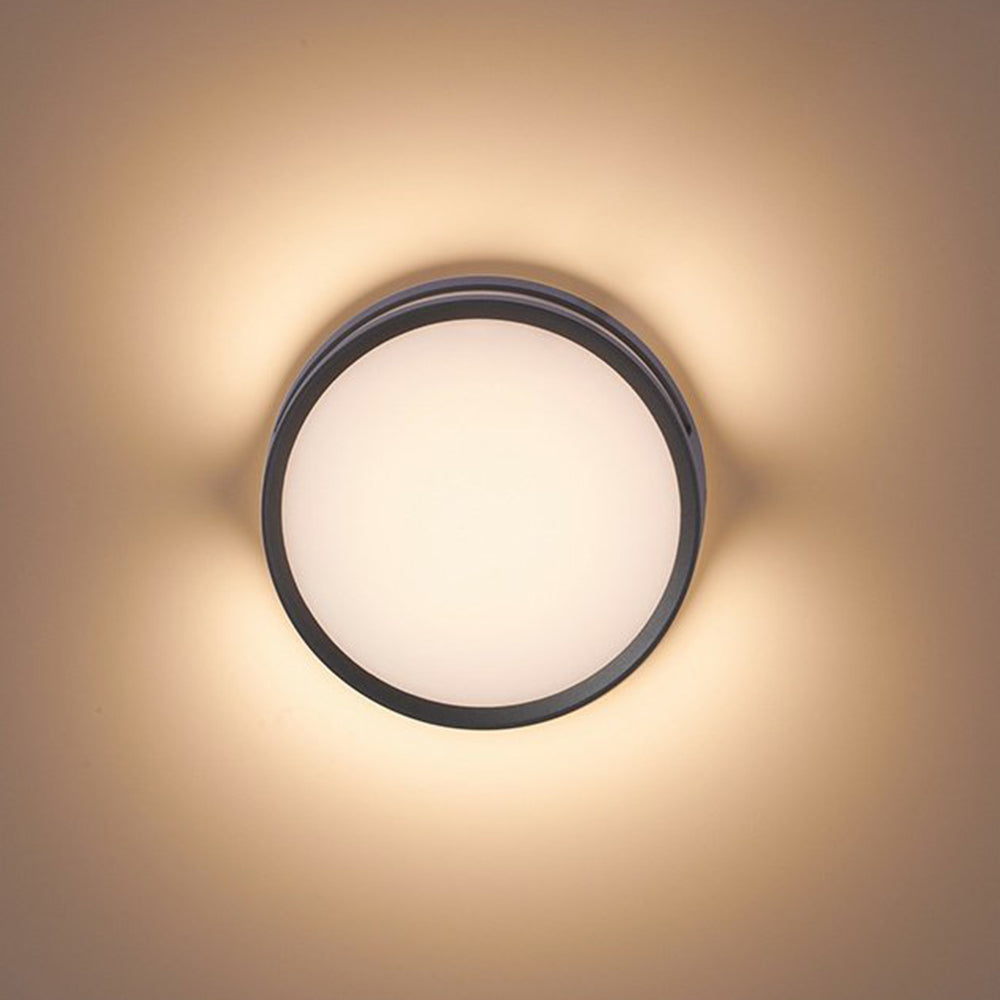 Modern Round Waterproof Outdoor Wall Lamp with Acrylic Shade