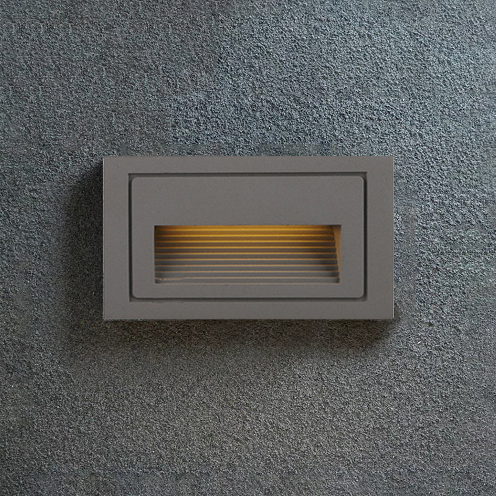 Modern Square Outdoor Deck and Step Light with Glass Shade