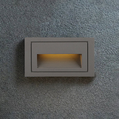 Modern Square Outdoor Deck and Step Light with Glass Shade